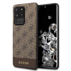 Guess 4G Stripe series Back Case GUHCS69G4GLBR для Samsung Galaxy S20 Ultra 5G G988 - Коричневый - чехол-накладка из искусственной кожи