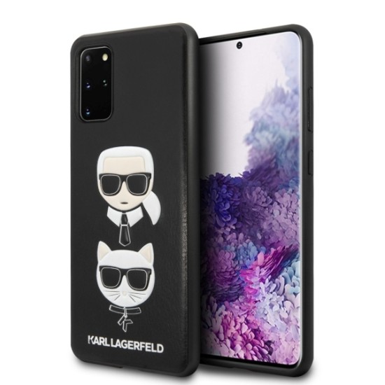 Karl Lagerfeld Karl & Choupette series KLHCS67KICKC priekš Samsung Galaxy S20 Plus 5G G986 - Melns - ādas aizmugures apvalks / bampers-vāciņš