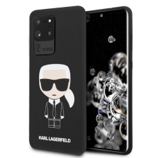 Karl Lagerfeld Silicone Iconic series KLHCS69SLFKBK для Samsung Galaxy S20 Ultra 5G G988 - Чёрный - силиконовый чехол-накладка / бампер-крышка