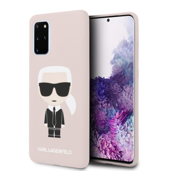 Karl Lagerfeld Silicone Iconic series KLHCS67SLFKPI priekš Samsung Galaxy S20 Plus 5G G986 - Rozā - silikona aizmugures apvalks / bampers-vāciņš