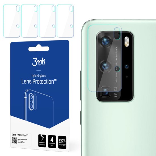 3MK Lens Protection (4 gab.) Hybrid Tempered Glass / Film camera protector priekš Huawei P40 Pro - hibrīds aizmugurējās kameras aizsargstikls / aizsargplēve