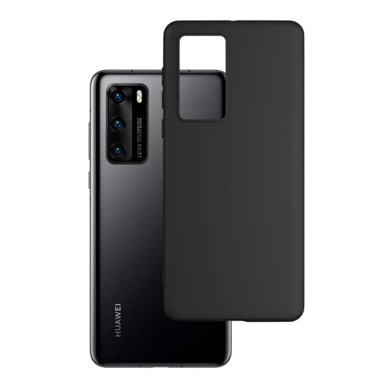 3MK Matt Case priekš Huawei P40 - Melns - matēts silikona aizmugures apvalks / bampers-maciņš