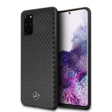 Mercedes Benz Dynamic Line series Back Case MEHCS67SRCFBK priekš Samsung Galaxy S20 Plus 5G G986 - Melns - karbona aizmugures apvalks / bampers-vāciņš