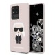 Karl Lagerfeld Silicone Iconic series KLHCS69SLFKPI priekš Samsung Galaxy S20 Ultra 5G G988 - Rozā - silikona aizmugures apvalks / bampers-vāciņš
