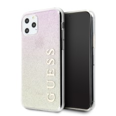 Guess Glitter Gradient series GUHCN58PCUGLGPI priekš Apple iPhone 11 Pro - Rozā - silikona-plastikāta  apvalks / maciņš