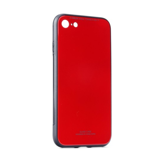Forcell Glass Back Case для Samsung Galaxy A51 A515 - Красный - пластиковая  накладка / бампер с защитным стеклом (крышка чехол, PU back cover, bumper shell)