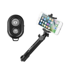 Blun Bluetooth remote control Selfie Stick with Tripod - Melns - Selfie monopod Teleskopisks Universāla stiprinājuma statīvs