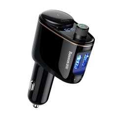Baseus CCALL-RH01 Car Kit HandsFree FM Transmitter ar Bluetooth V4.2 EDR 12/24V 2xUSB 3.4A - USB FM Transmiteris un auto lādētājs, MP3 Audio atskaņotājs, automašinas bezvadu brīvroku sistēma