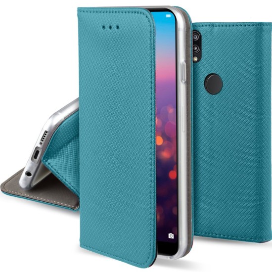 Smart Magnet Book Case priekš Huawei P30 Lite - Tirkīzs - sāniski atverams maciņš ar stendu (ādas maks, grāmatiņa, leather book wallet case cover stand)