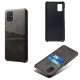 Double Card Slots PU Leather Coated PC Back Case priekš Samsung Galaxy A71 A715 - Melns - mākslīgās ādas aizmugures maciņš ar divām kabatiņām priekš kartēm