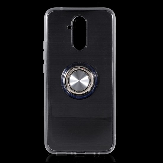 Finger Ring Kickstand Clear TPU Back Case priekš Huawei Mate 20 Lite - Caurspīdīgs - silikona aizmugures apvalks ar gredzenu