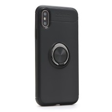 Forcell Ring Case priekš Xiaomi Poco F2 Pro - Melns - silikona aizmugures apvalks ar gredzenu
