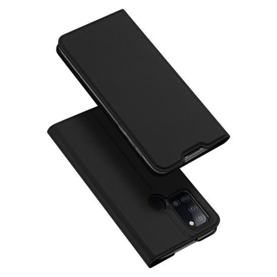 Dux Ducis Skin Pro series priekš Samsung Galaxy A21s A217 - Melns - sāniski atverams maciņš ar magnētu un stendu (ādas maks, grāmatiņa, leather book wallet case cover stand)