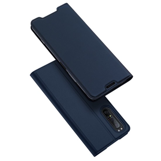 Dux Ducis Skin Pro series priekš Sony Xperia 1 II - Tumši Zils - sāniski atverams maciņš ar magnētu un stendu (ādas maks, grāmatiņa, leather book wallet case cover stand)