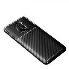 Beetle Series Carbon Fiber TPU Protection Phone Cover priekš Xiaomi Redmi Note 9 - Melns - triecienizturīgs silikona aizmugures apvalks (bampers, vāciņš, slim TPU silicone case shell cover, bumper)
