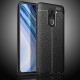 Litchi Skin PU Leather Coated TPU Mobile Phone Case priekš Xiaomi Redmi Note 9 - Melns - ādas imitācijas triecienizturīgs silikona aizmugures apvalks (maciņš, bampers, vāciņš, slim cover, bumper, back case)