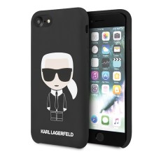 Karl Lagerfeld Silicone Iconic series KLHCI8SLFKBK priekš Apple iPhone 7 / 8 / SE2 (2020) / SE3 (2022) - Melns - silikona aizmugures apvalks / bampers-vāciņš