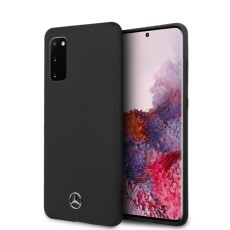Mercedes Benz Silicone series MEHCS62SILSB priekš Samsung Galaxy S20 G980 - Melns - silikona aizmugures apvalks (bampers, vāciņš, slim TPU case cover, bumper)