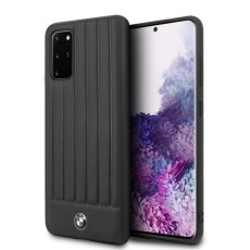 BMW Signature Leather Back Case BMHCS67POCBK priekš Samsung Galaxy S20 Plus 5G G986 - Melns - ādas aizmugures apvalks / vāciņš