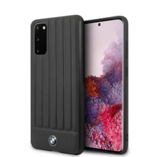 BMW Signature Leather Back Case BMHCS62POCBK priekš Samsung Galaxy S20 G980 - Melns - ādas aizmugures apvalks / vāciņš