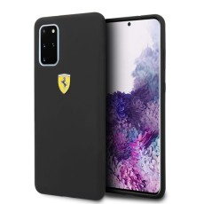 Ferrari Silicone series FESSIHCS67BK priekš Samsung Galaxy S20 Plus 5G G986 - Melns - silikona aizmugures apvalks / bampers-vāciņš