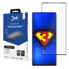 3MK HardGlass Max Edge Glue (FingerPrint Friendly) Tempered Glass protector priekš Samsung Galaxy Note 20 N980 - Melns - ekrāna aizsargstikls / bruņu stikls