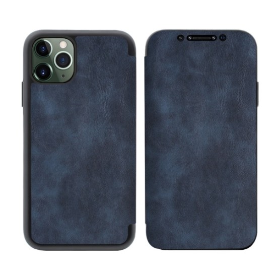 Eco Leather Book Case priekš Apple iPhone 11 Pro Max - Tumši Zils - mākslīgās ādas maciņš ar magnētu / sāniski atverama grāmatiņa