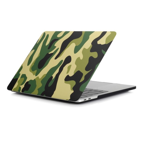 Matte Plastic Protective Case priekš Apple MacBook Pro 13-inch (2016 - 2022) A1706 / A1708 / A1989 / A2159 / A2251 / A2289 / A2338 - Kamuflāža - matēts plastikas no abām pusēm apvalks / maciņš