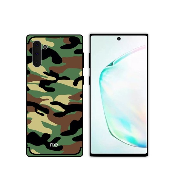 NXE Camouflage Pattern PC/TPU Hybrid Back Case priekš Samsung Galaxy Note 10 N970 - Tumši Zaļš - plastikāta / silikona aizmugures apvalks / bampers-vāciņš