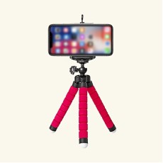 Octopus Tripod Bracket 360 Degree Rotation Mini Universal Mobile Phone Holder Stand - Sarkans - Universāla stiprinājuma statīvs