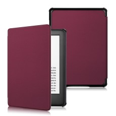 PU Leather Flip Case Smart Auto Wake/Sleep priekš Amazon Kindle 10 (2019) - Bordo - sāniski atverams maciņš ar stendu