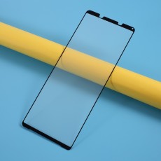 Full Size Silk Print Tempered Glass screen protector guard priekš Sony Xperia 1 II - Melns - Ekrāna Aizsargstikls / Bruņota Stikla Aizsargplēve (Full screen size curved)