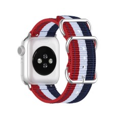Nylon Canvas Smart Watch Replacement Strap priekš Apple Watch 38 / 40 / 41 mm / Series 10 / 11 (42mm) - Zils / Balts / Sarkans - neilona siksniņas (jostas) pulksteņiem