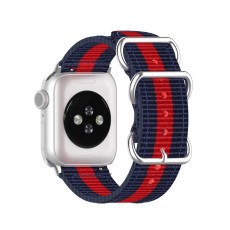 Nylon Canvas Smart Watch Replacement Strap priekš Apple Watch 38 / 40 / 41 mm / Series 10 / 11 (42mm) - Zils / Sarkans - neilona siksniņas (jostas) pulksteņiem
