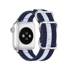 Nylon Canvas Smart Watch Replacement Strap priekš Apple Watch 42 / 44 / 45 / 46mm / Ultra 49 mm - Zils / Balts - neilona siksniņas (jostas) pulksteņiem