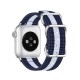 Nylon Canvas Smart Watch Replacement Strap priekš Apple Watch 42 / 44 / 45 mm / Ultra 49 mm - Zils / Balts - neilona siksniņas (jostas) pulksteņiem