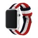 Metal Buckle Woven Nylon Smart Watch Strap priekš Apple Watch 38 / 40 / 41 mm - Zils / Balts / Sarkans - neilona siksniņas (jostas) pulksteņiem