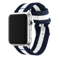 Metal Buckle Woven Nylon Smart Watch Strap priekš Apple Watch 38 / 40 / 41 mm / Series 10 / 11 (42mm) - Zils / Balts - neilona siksniņas (jostas) pulksteņiem