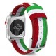 Metal Buckle Woven Nylon Smart Watch Strap priekš Apple Watch 38 / 40 / 41 mm - Sarkans / Balts / Zaļš - neilona siksniņas (jostas) pulksteņiem