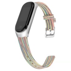 Canvas Watch Band Wrist Strap priekš Xiaomi Mi Band 3 / Mi Smart Band 4 - Daudzkrāsainas - lina siksniņas (jostas) pulksteņiem