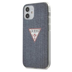 Guess Jeans Collection Back Case GUHCP12SPCUJULDB priekš Apple iPhone 12 mini - Tumši Zils - silikona-plastikāta aizmugures apvalks / bampers-vāciņš