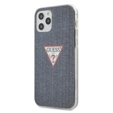 Guess Jeans Collection Back Case GUHCP12MPCUJULDB priekš Apple iPhone 12 / 12 Pro - Tumši Zils - silikona-plastikāta aizmugures apvalks / bampers-vāciņš