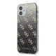 Guess 4G Gradient series Back Case GUHCN61WO4GBK priekš Apple iPhone 12 mini - Melns - silikona-plastikāta aizmugures apvalks / bampers-vāciņš