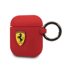 Ferrari Silicone Case FESACCSILSHRE priekš Apple Airpods - Sarkans - silikona apvalks bezvadu austiņu lādēšanas ierīcei