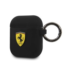 Ferrari Silicone Case FESACCSILSHBK priekš Apple Airpods - Melns - silikona apvalks bezvadu austiņu lādēšanas ierīcei