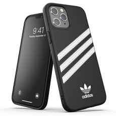 Adidas Originals Moulded PU Back Case priekš Apple iPhone 12 Pro Max - Melns - ādas-silikona aizmugures apvalks / bampers-vāciņš
