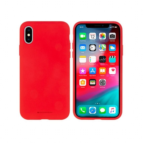Mercury Silicone Case (Microfiber Soft Touch) priekš Apple iPhone 7 / 8 / SE2 (2020) / SE3 (2022) - Sarkans - matēts silikona aizmugures apvalks (bampers vāciņš)