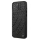 Mercedes Benz Bow Line series Hardcase MEHCP12LDIQBK priekš Apple iPhone 12 Pro Max - Melns - silikona-ādas aizmugures apvalks / bampers-vāciņš