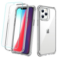 ESR Alliance Back Case with Screen Tempered Glass priekš Apple iPhone 12 Pro Max - Caurspīdīgs - triecienizturīgs silikona aizmugures apvalks ar ekrāna aizsargstiklu / bampers-vāciņš