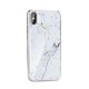 Forcell Marble Back Case priekš Huawei Y6P - Balts Marmors - aizmugures maciņš / apvalks no epoksīda sveķiem